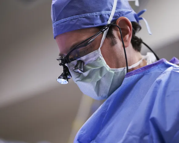 An ophthalmologist performing surgery