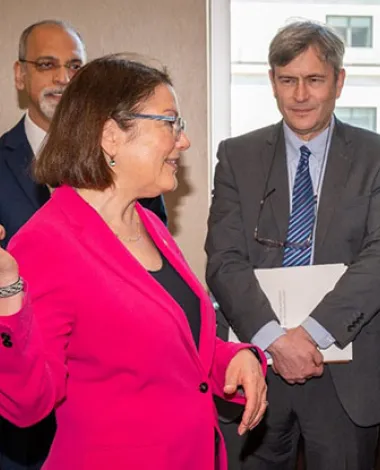 Representative Suzan DelBene speaks with Academy advocates
