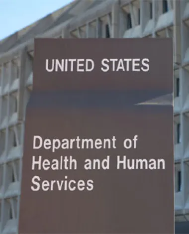 A sign that reads "United States Department of Health and Human Services"