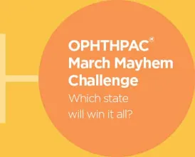 An illustration of the OPHTHPAC® March Mayhem bracket