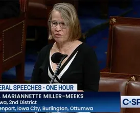 House Representative and ophthalmologist Mariannette Miller-Meeks speaks on the House floor